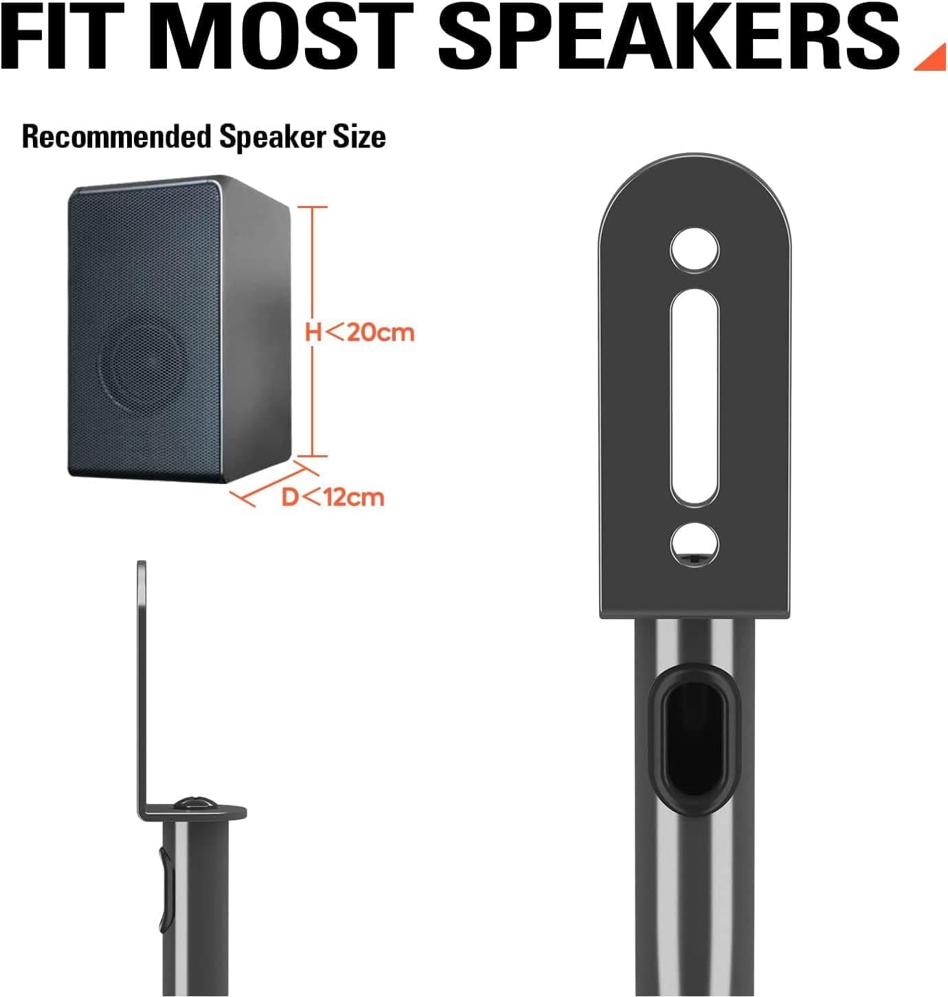 Retrolife 2*11 LBS Pair Floor Speaker Stands with Adjustable Mounts