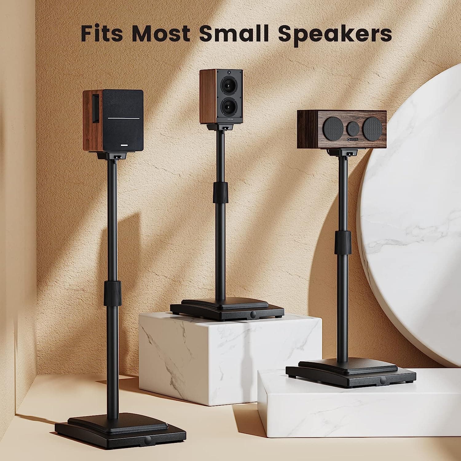 Retrolife Stable Bookshelf Speaker Stands with Weighted Base